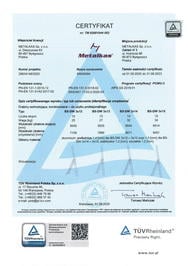 certyfikat Drabina aluminiowa Bayersystem BS-DW 3x15
