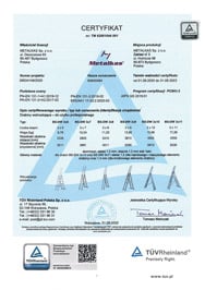 certyfikat Drabina aluminiowa Bayersystem BS-DW 3x10