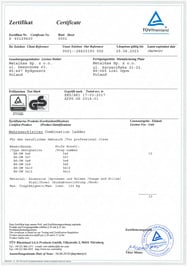 certyfikat Drabina aluminiowa Bayersystem BS-DW 3x8